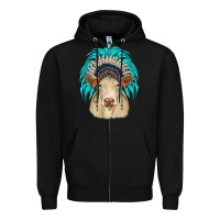 Black charolais indian headdress Zipper Hoodie - JahusDesignShop