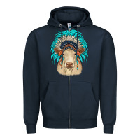 Navy charolais indian headdress Zipper Hoodie - JahusDesignShop