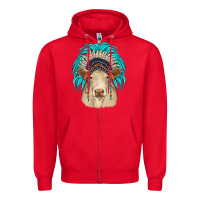 Red charolais indian headdress Zipper Hoodie - JahusDesignShop