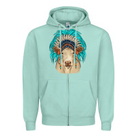 Seafoam charolais indian headdress Zipper Hoodie - JahusDesignShop
