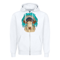 White charolais indian headdress Zipper Hoodie - JahusDesignShop