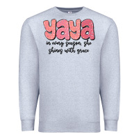 Heather Grey yaya in every season, she shines with grace Premium Sweatshirt - MaliasSmallBusiness