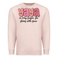 Pale Pink yaya in every season, she shines with grace Premium Sweatshirt - MaliasSmallBusiness