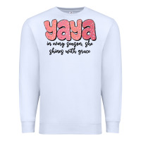 White yaya in every season, she shines with grace Premium Sweatshirt - MaliasSmallBusiness