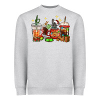 Heather Grey Christmas coffee cups with French Bulldog Heavyweight Sweatshirt - RanaPortraitStore