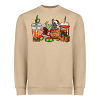 Christmas Coffee Cups With French Bulldog Heavyweight Sweatshirt | Teevron