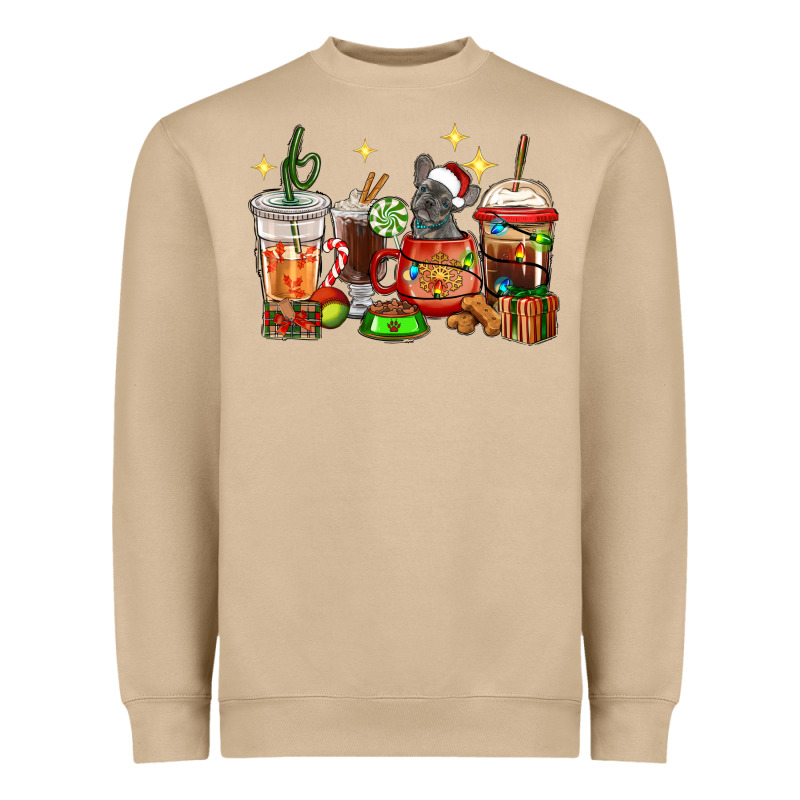 Christmas Coffee Cups With French Bulldog Heavyweight Sweatshirt by RanaPortraitStore | Teevron