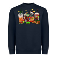 Navy Christmas coffee cups with French Bulldog Heavyweight Sweatshirt - RanaPortraitStore