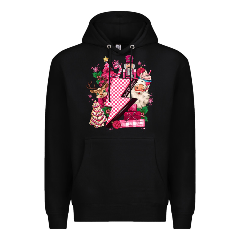 Pink Christmas Lightning Bolt Premium Hoodie by MaliasSmallBusiness | Teevron