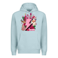 Blue Mist pink christmas lightning bolt Premium Hoodie - MaliasSmallBusiness