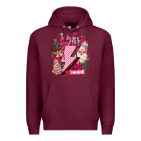 Burgundy pink christmas lightning bolt Premium Hoodie - MaliasSmallBusiness