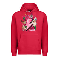 Cardinal pink christmas lightning bolt Premium Hoodie - MaliasSmallBusiness