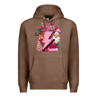Chestnut pink christmas lightning bolt Premium Hoodie - MaliasSmallBusiness