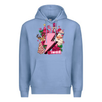 Colony Blue pink christmas lightning bolt Premium Hoodie - MaliasSmallBusiness