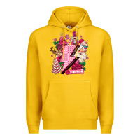 Lemon pink christmas lightning bolt Premium Hoodie - MaliasSmallBusiness