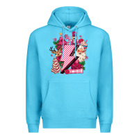 Ocean Blue pink christmas lightning bolt Premium Hoodie - MaliasSmallBusiness