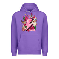 Purple pink christmas lightning bolt Premium Hoodie - MaliasSmallBusiness