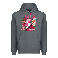 Rock pink christmas lightning bolt Premium Hoodie - MaliasSmallBusiness