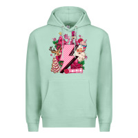 Seafoam pink christmas lightning bolt Premium Hoodie - MaliasSmallBusiness