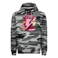 Slate Camo pink christmas lightning bolt Premium Hoodie - MaliasSmallBusiness