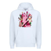 White pink christmas lightning bolt Premium Hoodie - MaliasSmallBusiness