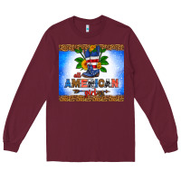 Burgundy all American girl Long Sleeve Tee - HRA Design Shop