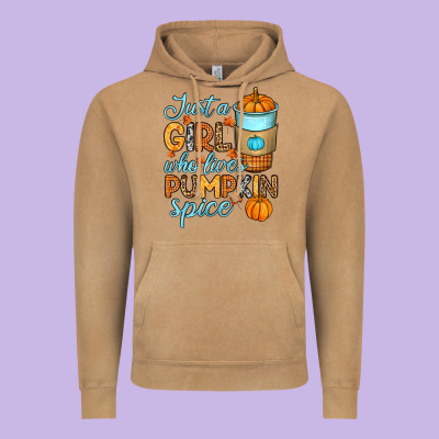 Just A Girl Who Loves Pumpkin Spice Vintage Hoodie Designed By Ranaportraitstore
