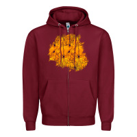 Burgundy halloween patch Zipper Hoodie - BundleAndBundleShop