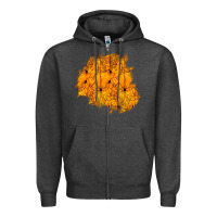 Charcoal Heather halloween patch Zipper Hoodie - BundleAndBundleShop