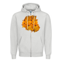 Dove Grey halloween patch Zipper Hoodie - BundleAndBundleShop
