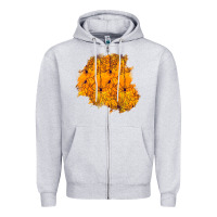 Heather Grey halloween patch Zipper Hoodie - BundleAndBundleShop