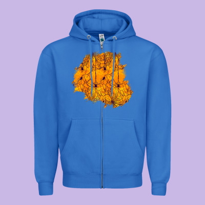 Halloween Patch Zipper Hoodie Designed By Bundleandbundleshop