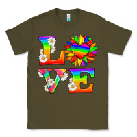 Army Green love and sunflower Classic Tee - HRA Design Shop
