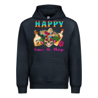 Navy Happy Cinco De Mayo Mexican Skull Tequila Bottle Roses Cactus Urban Hoodie - Artiststas
