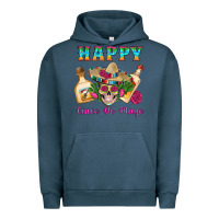 Pigment Midnight Navy Happy Cinco De Mayo Mexican Skull Tequila Bottle Roses Cactus Urban Hoodie - Artiststas