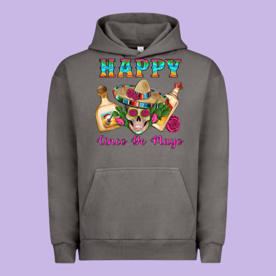 Happy Cinco De Mayo Mexican Skull Tequila Bottle Roses Cactus Urban Hoodie Designed By Artiststas