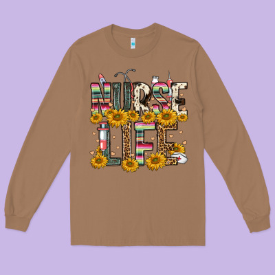 Nurse Life Long Sleeve Tee Designed By Fadigitalartstudio