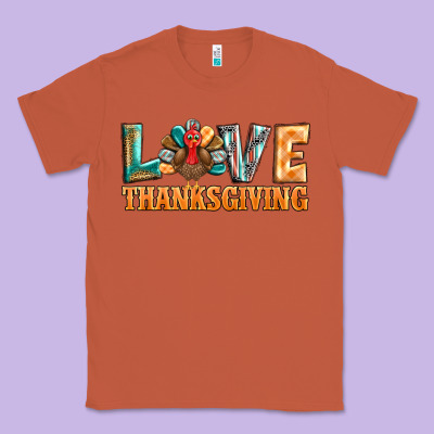 Love Thanksgiving Western Turkey Classic Tee Designed By Barkaloodesign