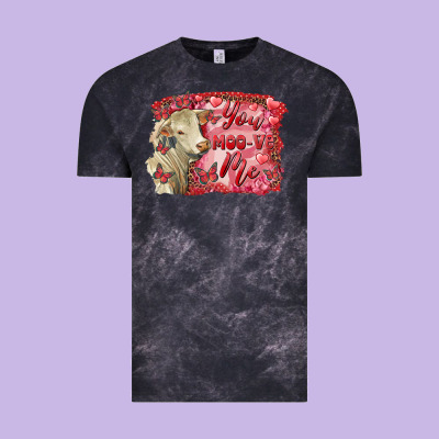 Valentine's Day You Moo Ve Me Charolais Cow Vintage Tee Designed By Ranaportraitstore