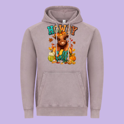 Hay There Fall Pumpkin Heifer Vintage Hoodie Designed By Ranaportraitstore