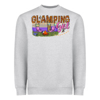 Heather Grey glamping girl Heavyweight Sweatshirt - texasbilliewilder