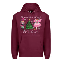 Burgundy the most wonderful time of the year Premium Hoodie - MaliasSmallBusiness