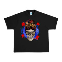 Black American mom skull Urban Heavy Tee - Zillion Design Studio
