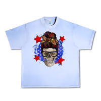 Grape Ice American mom skull Urban Heavy Tee - Zillion Design Studio