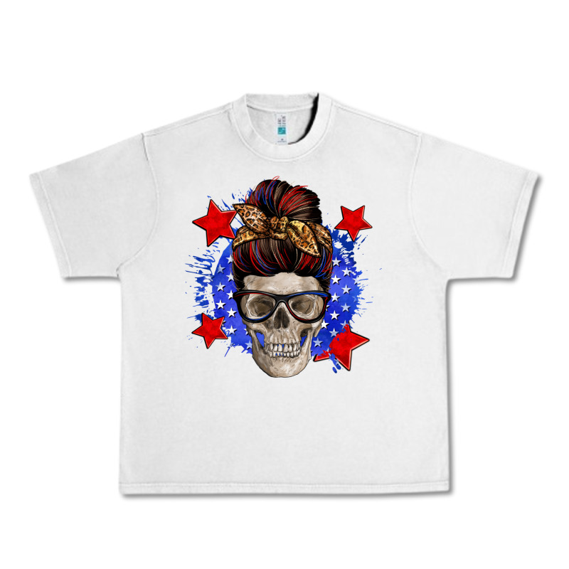 American Mom Skull Urban Heavy Tee by Zillion Design Studio | Teevron