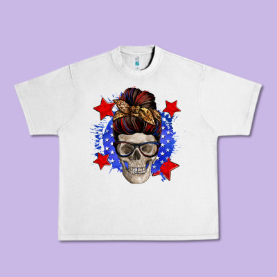American Mom Skull Urban Heavy Tee Designed By Zillion Design Studio