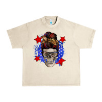 Sandshell American mom skull Urban Heavy Tee - Zillion Design Studio