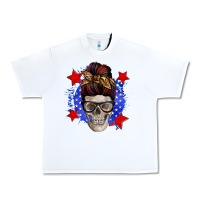 White American mom skull Urban Heavy Tee - Zillion Design Studio