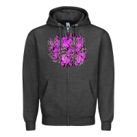 Charcoal Heather halloween patch Zipper Hoodie - BundleAndBundleShop