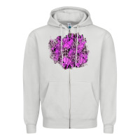 Dove Grey halloween patch Zipper Hoodie - BundleAndBundleShop